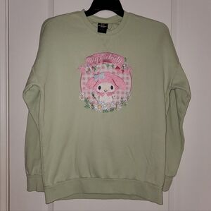 My Melody, Sanrio, Small, Graphic Women's Sweater, Pistashio Green